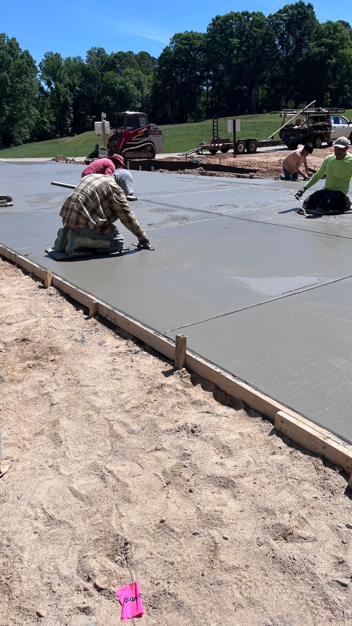 Fresh concrete driveway